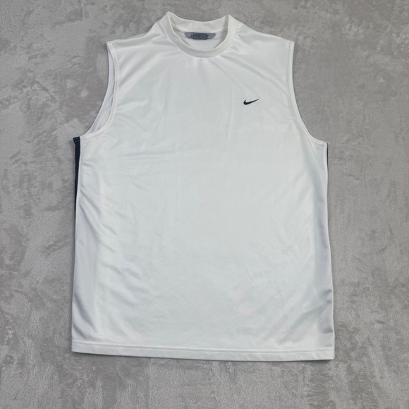 Nike Mens White Athletic Sleeveless Training Tank Top Shirt Large - Picture 1 of 7